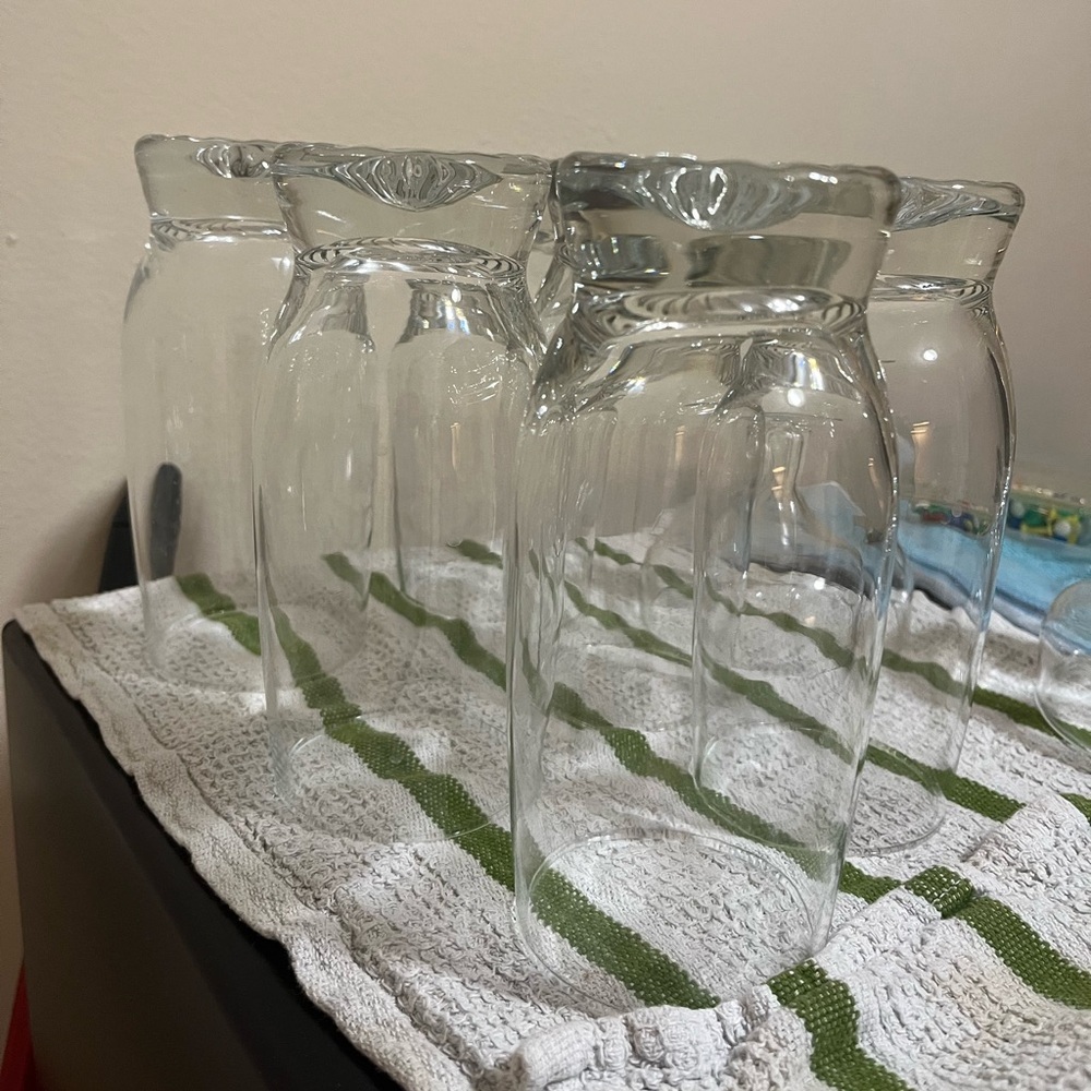 Set of 6 Libbey Sunburst Base Glasses - Picture 7 of 7